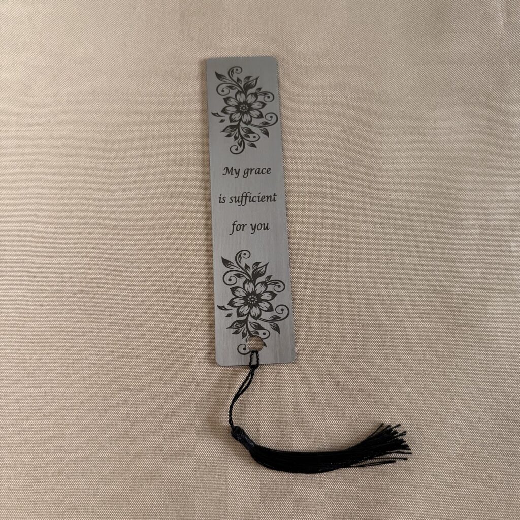 Personalised stainless steel bookmark